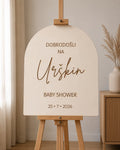 Lesena tabla dobrodošlice za baby shower